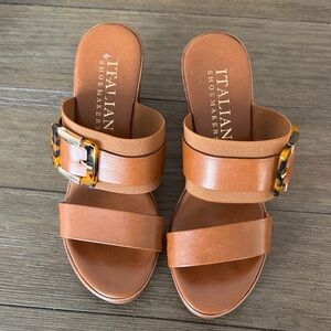 Italian Shoemakers Brown Slide Sandals
